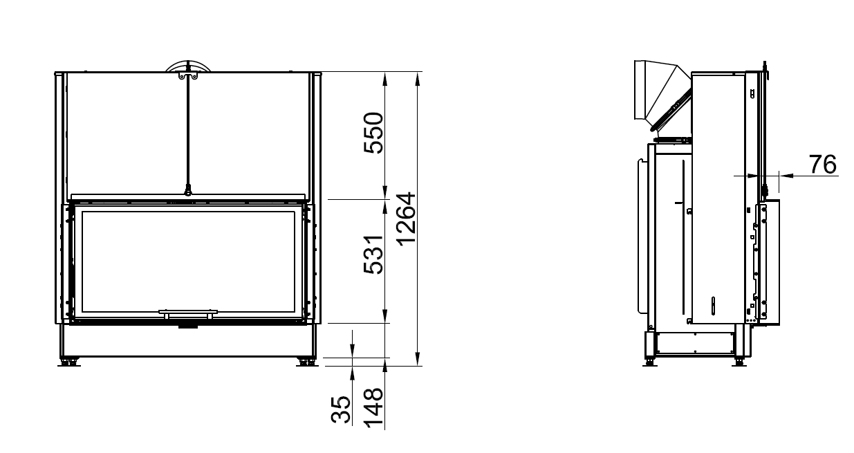 Focar semineu Spartherm Varia BH RLU pentru case pasive