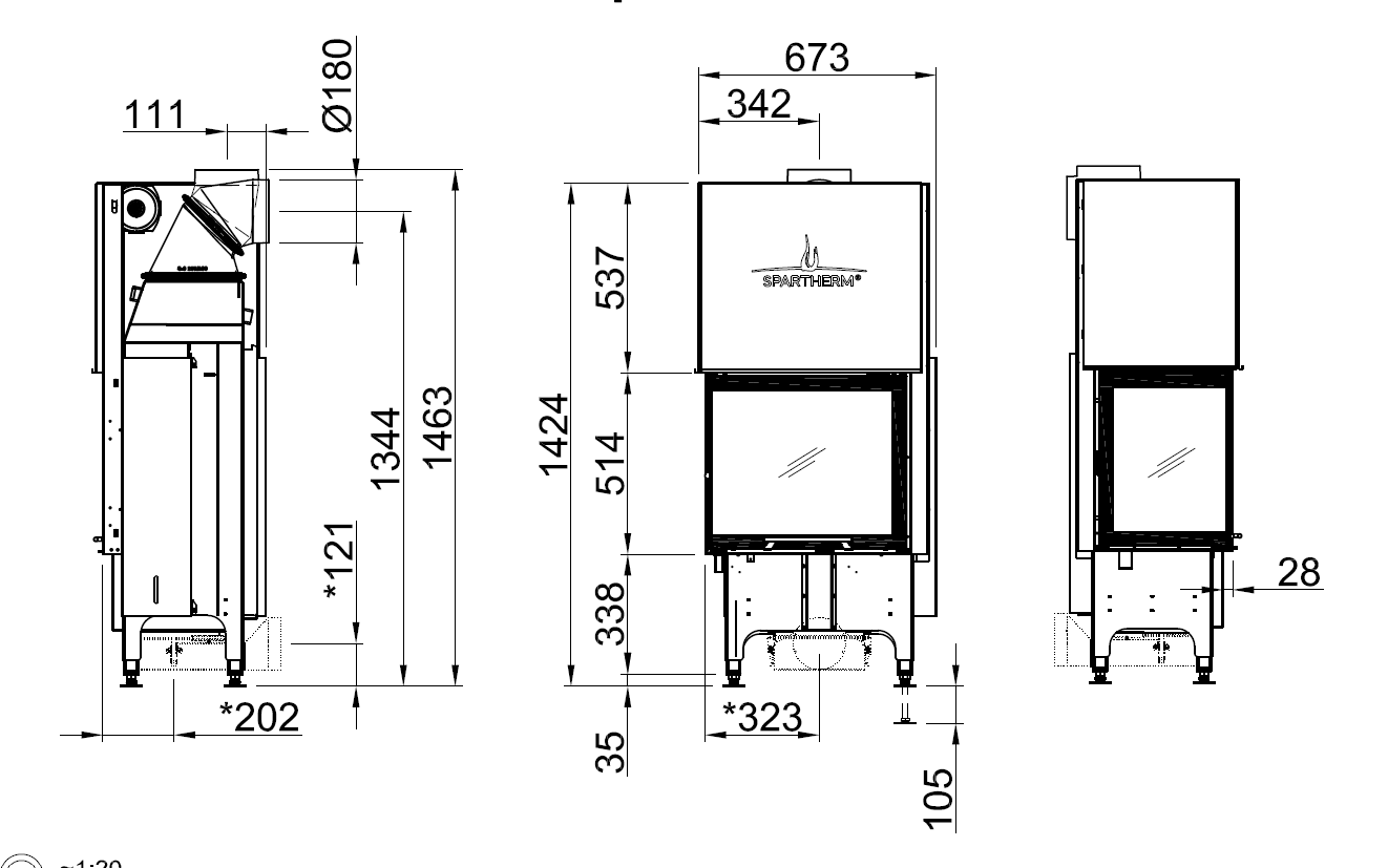 Focar șemineu Spartherm Varia 2L-55h