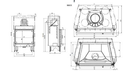 Focar semineu Austroflamm 75x57 K 2.0