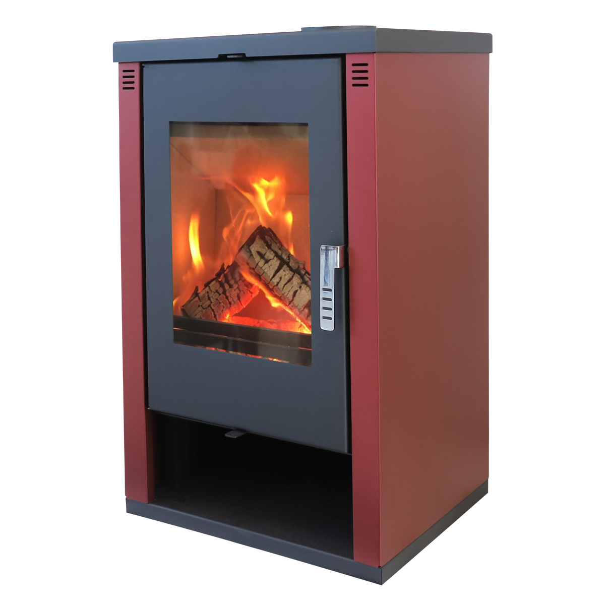 Șemineu pe lemne Verso Theia, 9 kW - Burgundy