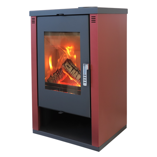 Șemineu pe lemne Verso Theia, 9 kW - Burgundy