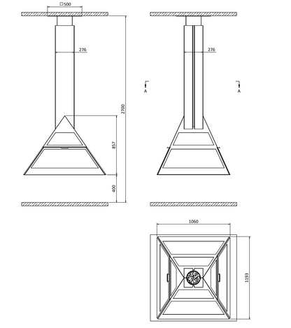 Semineu suspendat Admeto central