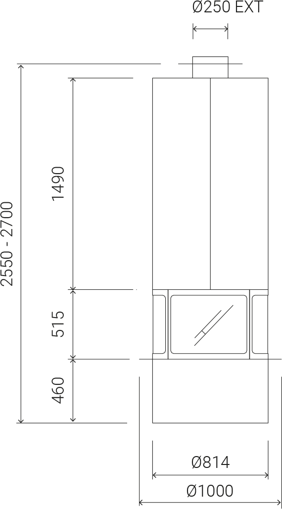 Semineu suspendat Diamante glass