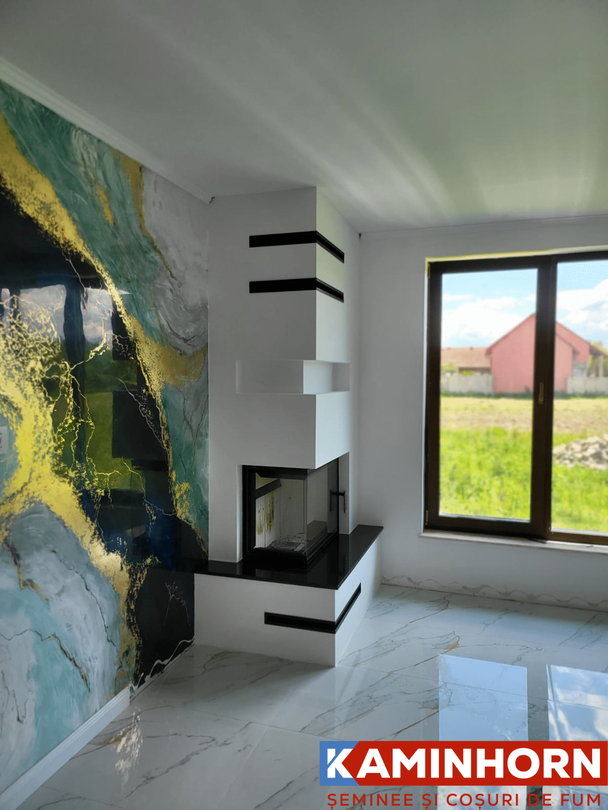 Termoșemineu Hitze Albero AquaSystem ALAQS 68X53.RD 19 kW Sticlă laterală dreapta