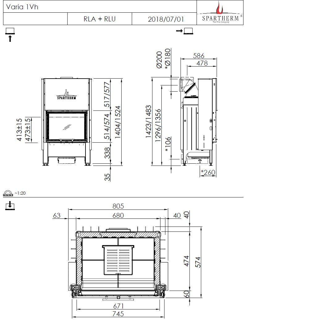 Spartherm Focar semineu Varia 1V 57RLU