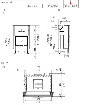 Spartherm Focar semineu Varia 1V 57RLU