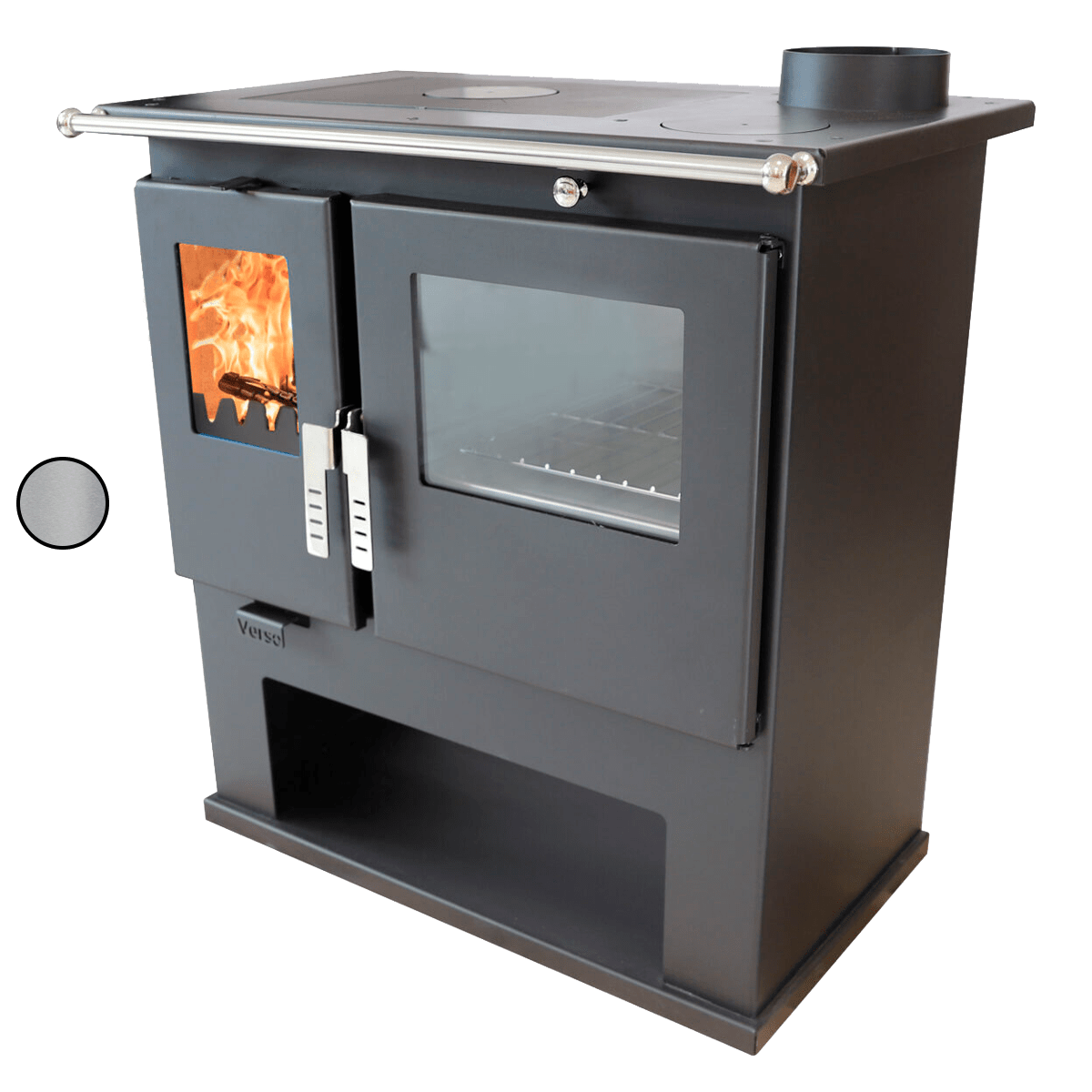 Sobă de gătit pe lemne Verso CS Inox – 7,7 kW