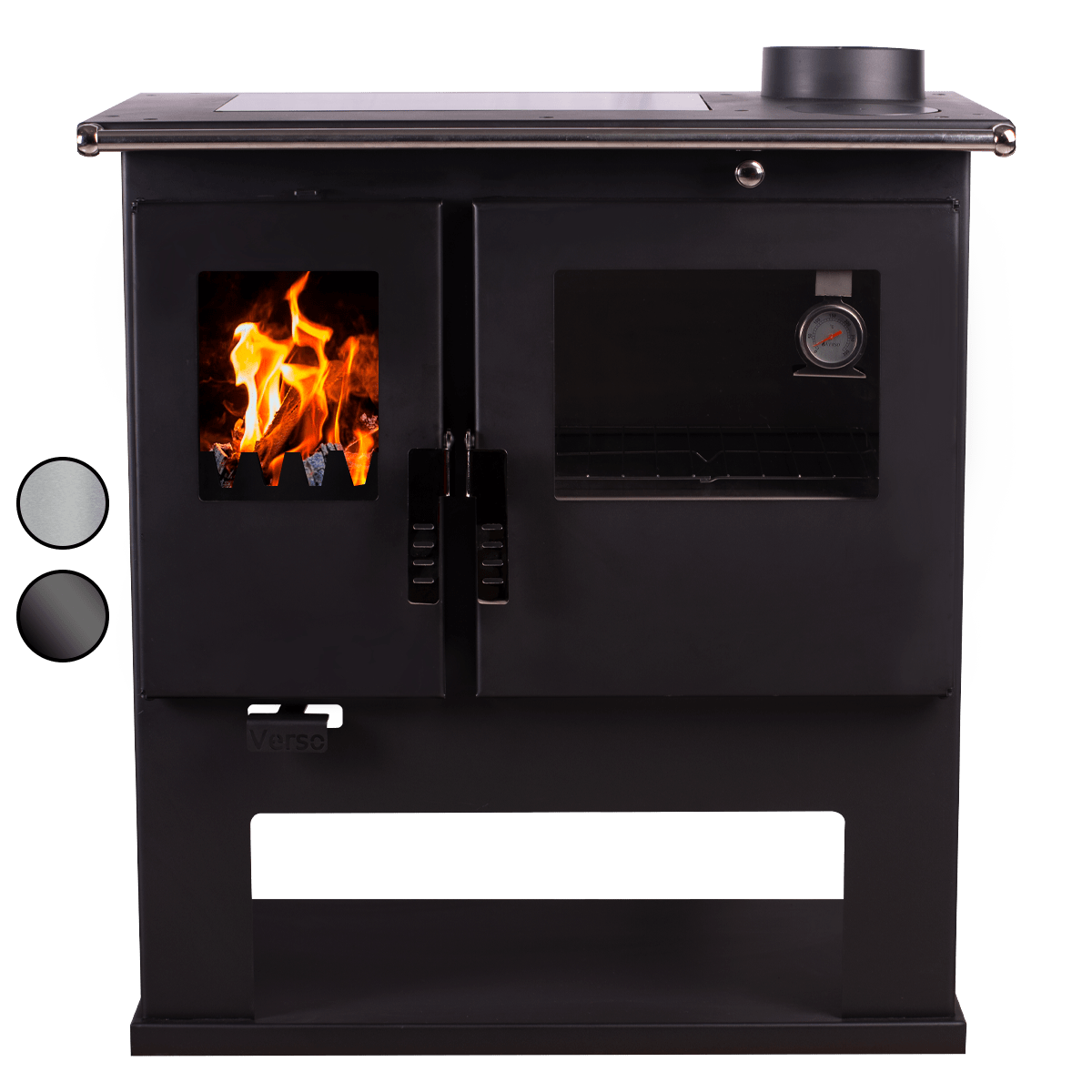 Sobă de gătit pe lemne Verso CS Inox Ceramic – 7,7 kW