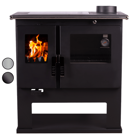 Sobă de gătit pe lemne Verso CS Inox Ceramic – 7,7 kW