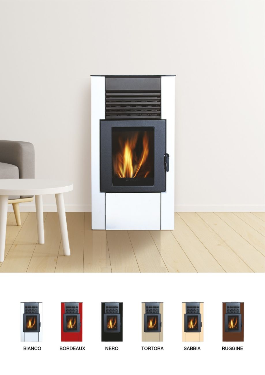 Greta - Elegantă și Eficientă, Sobă pe Pelete și Combustibil Solid, 9 kW, Clasa Energetică 4 Stele