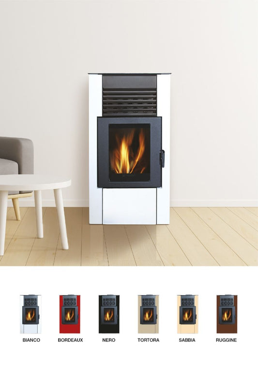 Greta - Elegantă și Eficientă, Sobă pe Pelete și Combustibil Solid, 9 kW, Clasa Energetică 4 Stele