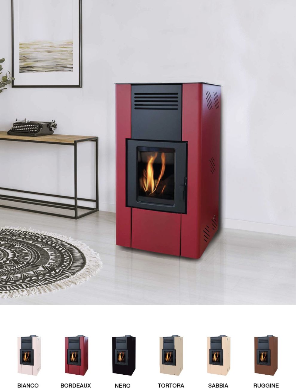 Șemineu Modern Betulla - Pelete și Combustibil Solid 10.8 kW - Eficiență Energetică