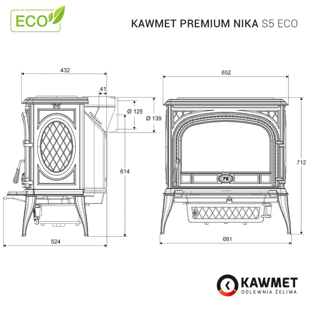 Sobă KAWMET Premium NIKA S5 ECO – 11,3 kW