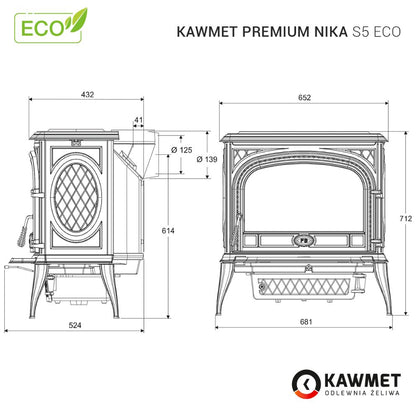 Sobă KAWMET Premium NIKA S5 ECO – 11,3 kW