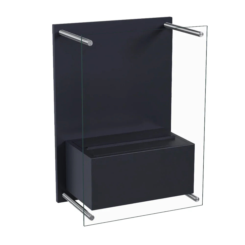 Șemineu Electric ScandiFlames Yosemite, Montat pe Perete, Negru, cu Aburi de Apă - Flacără Realistă și Control de la Distanță