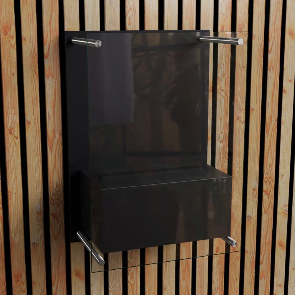 Șemineu Electric ScandiFlames Yosemite, Montat pe Perete, Negru, cu Aburi de Apă - Flacără Realistă și Control de la Distanță