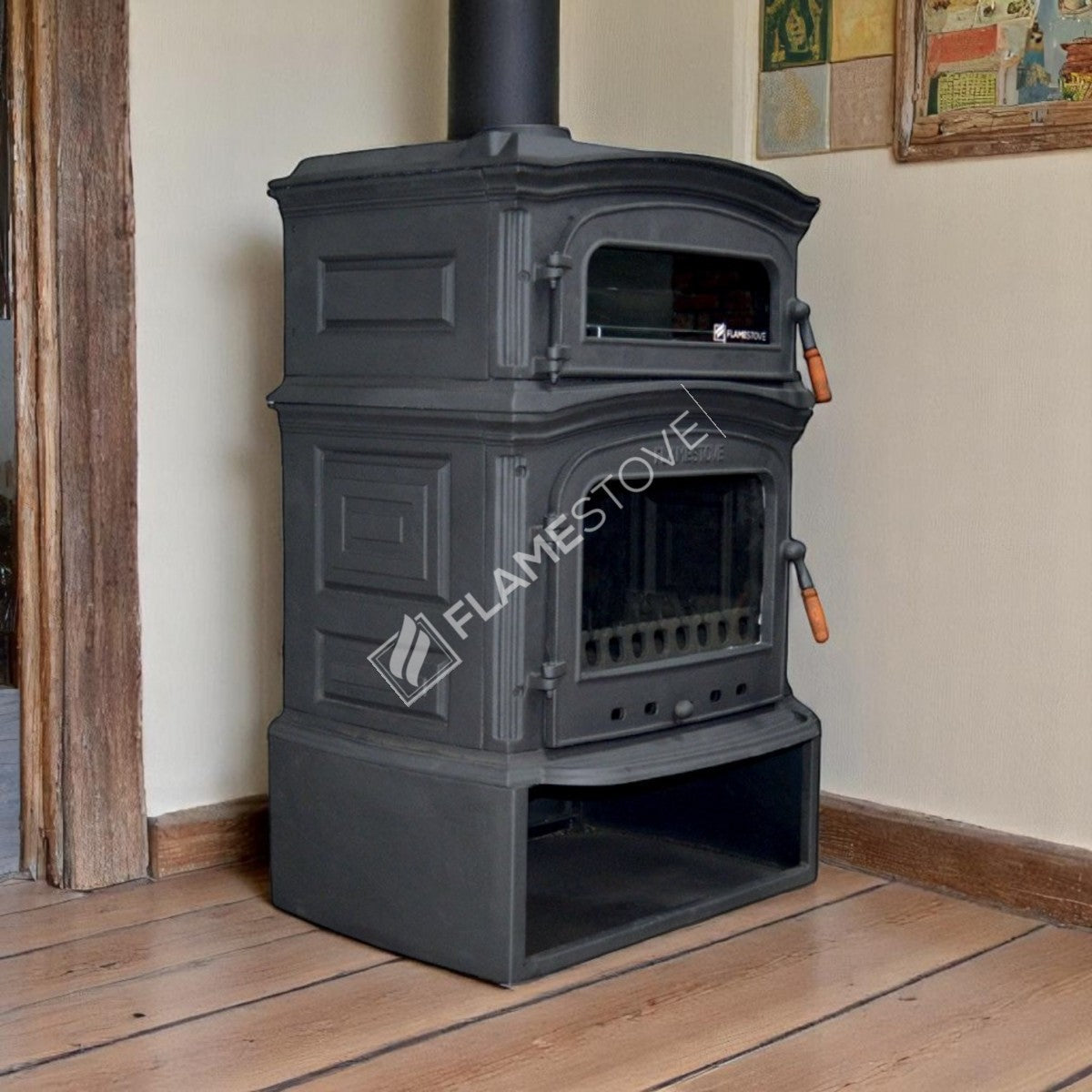 FS-033ST Soba Döküm Demir - Yüksek Verimli, Çift Yanmalı, Enerji Sınıfı A, Yan Kapaklı