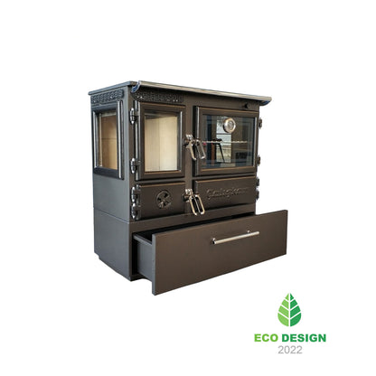 214-3D BOX Gourmet Brick Cookstove cu Cuptor Dublu și Design Elegant