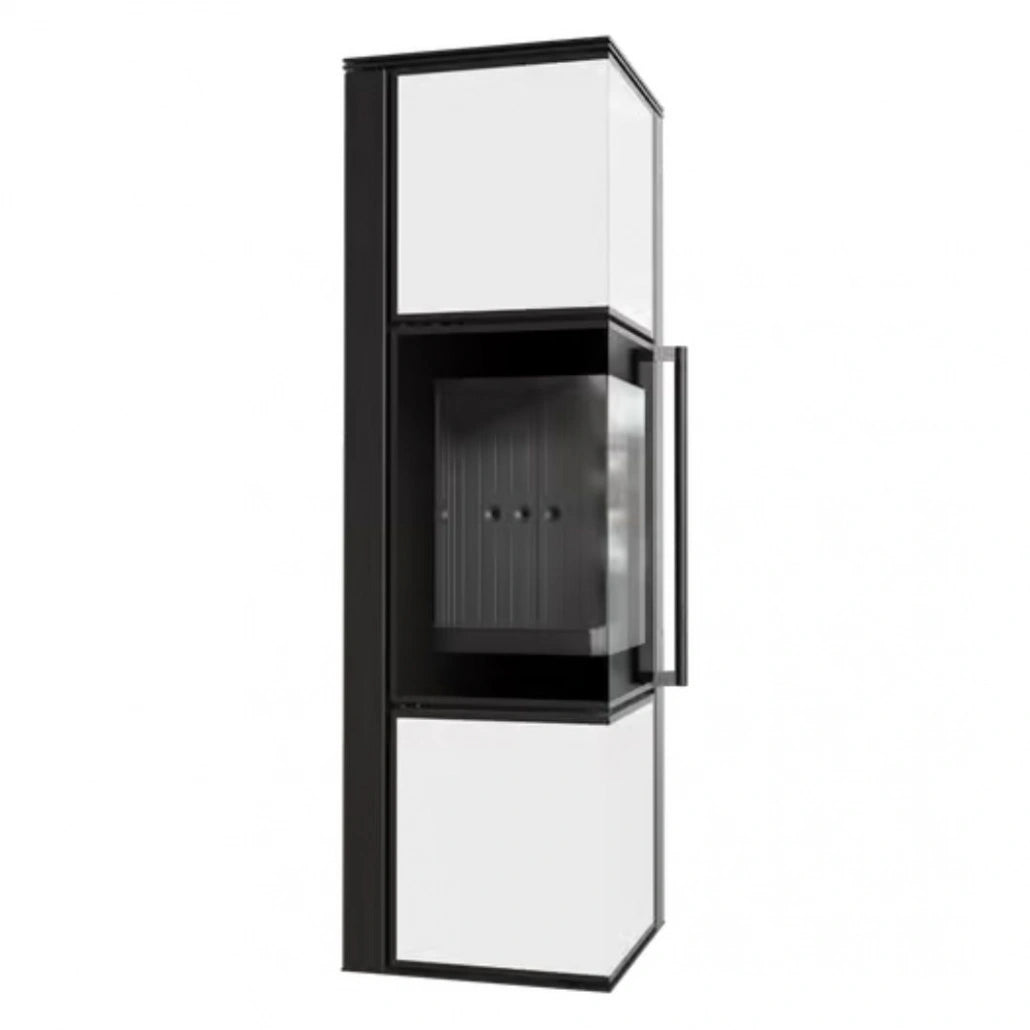Soba Tora M 8-11kW Panou alb de sticla - Samota Neagra