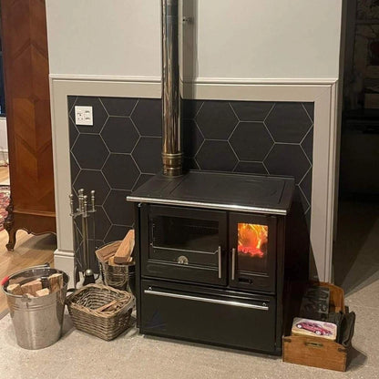 Soba de gatit P85 Negru cu plita si cuptor - 8kW - racord stanga