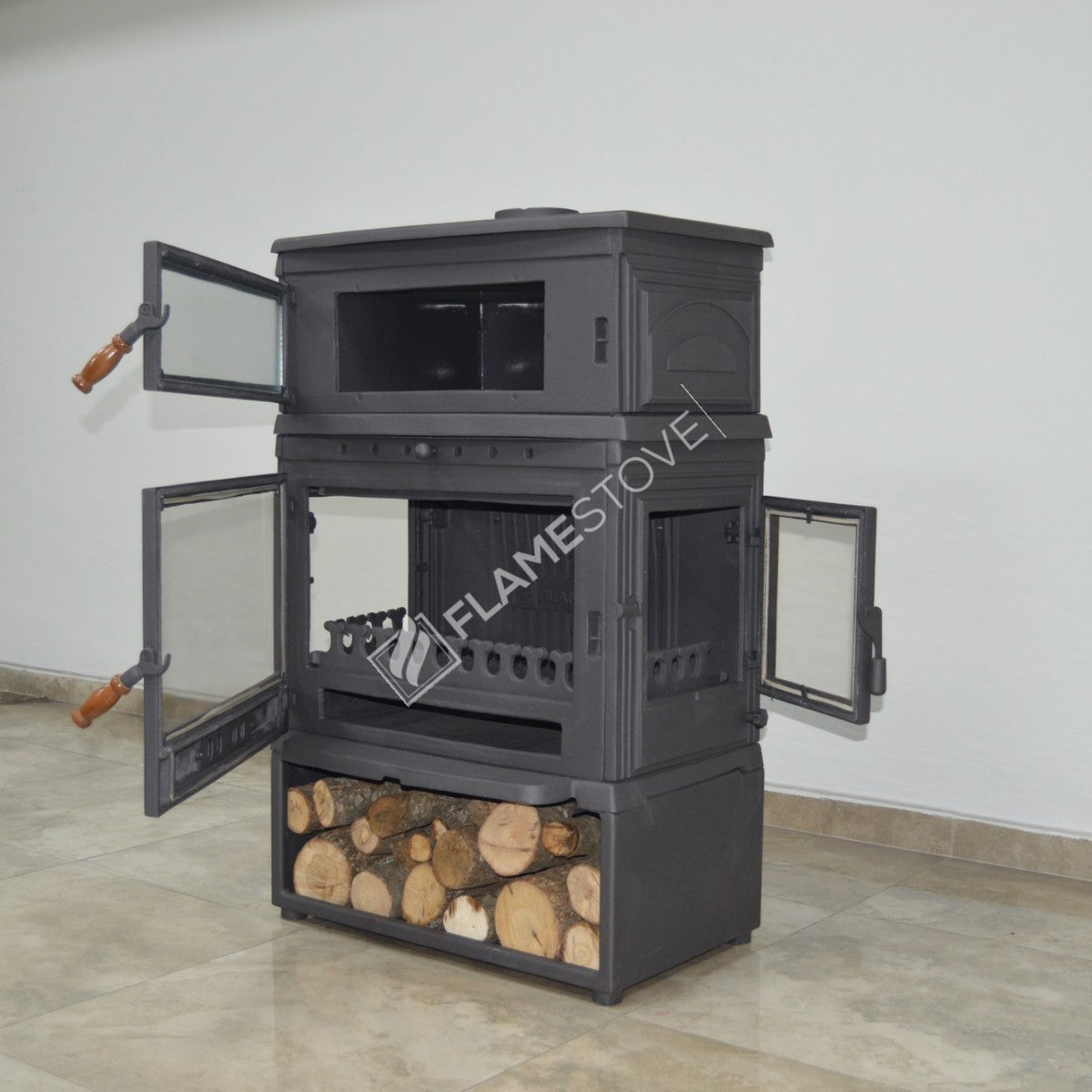 Soba Retro Lux FS-045YKST - Eficiență Înaltă pentru Lemn și Cărbune, Design Elegant