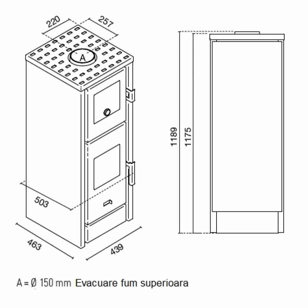 Tessa + cuptor 6-7kw - Negru