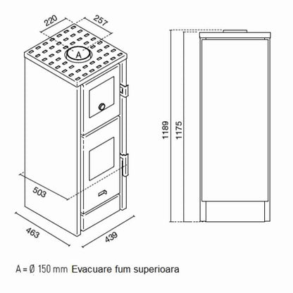 Tessa + cuptor 6-7kw - Negru