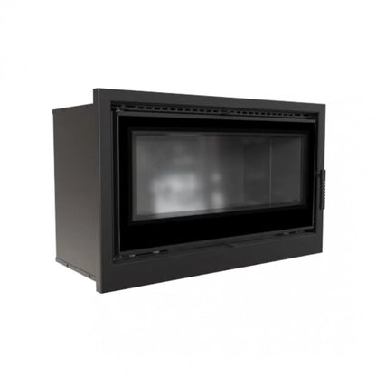 Focar șemineu Hitze AK95 cu ventilator, oțel samota neagra, 14-16.5kW