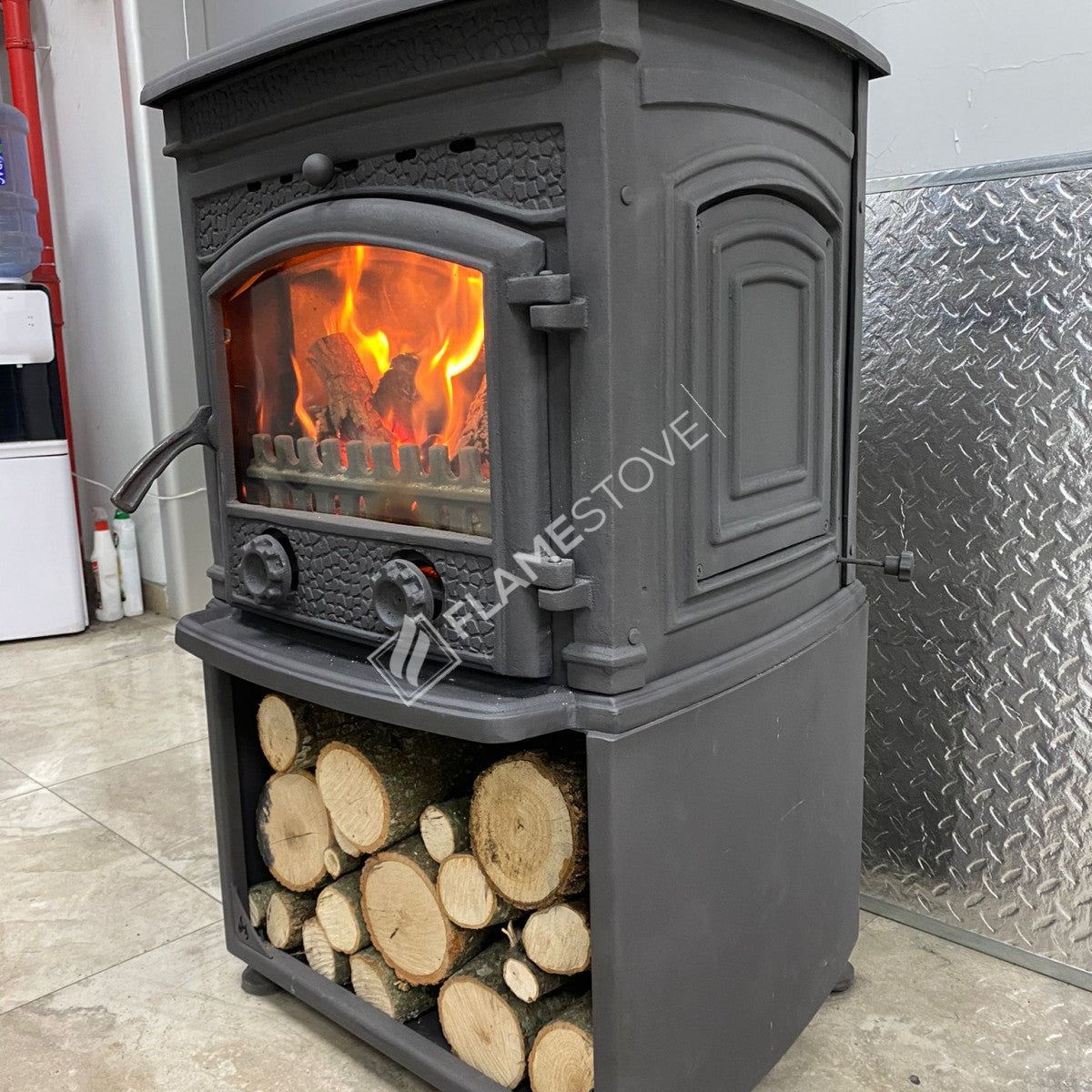 Sobă de Ardere a Lemnelor Sirius Maxi FS-016ST - Fontă Robustă, Eficiență Dublă, Sticlă Schott-Robax