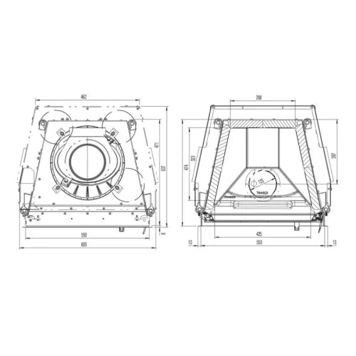 Focar semineu Austroflam 55X45 K 2.0