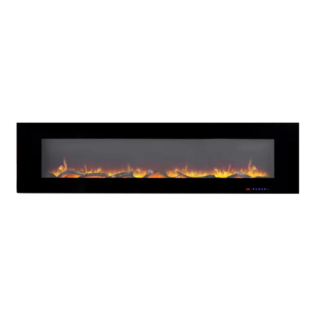 Șemineu Electric de Perete Azurite - Negru - 182 cm