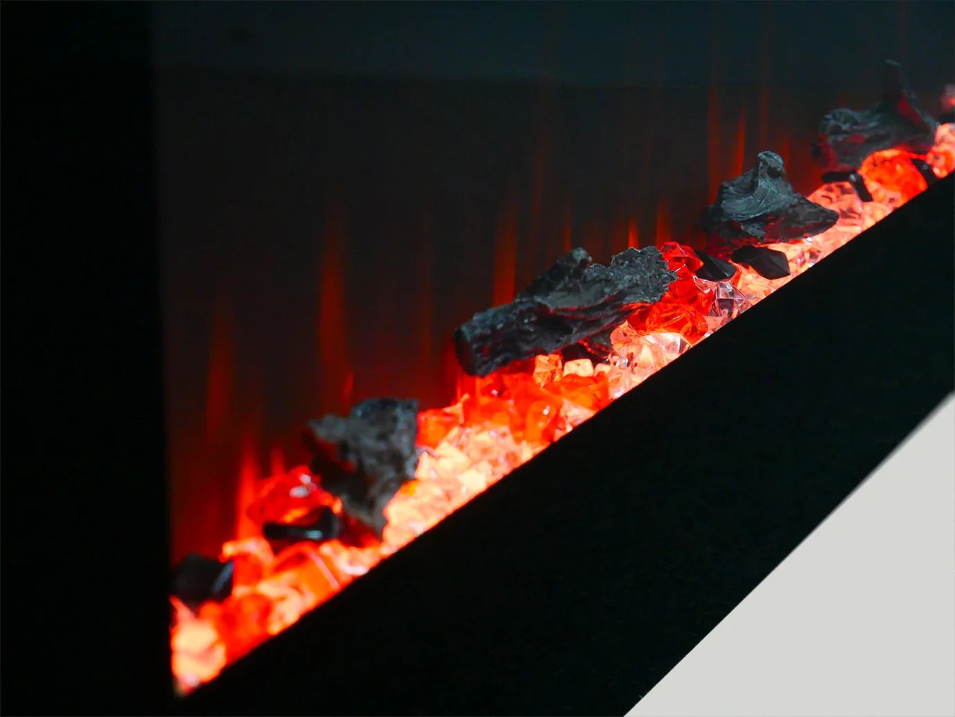 Șemineu Electric Azurite - Negru - 213 cm - Afișaj Panoramic al Flăcării