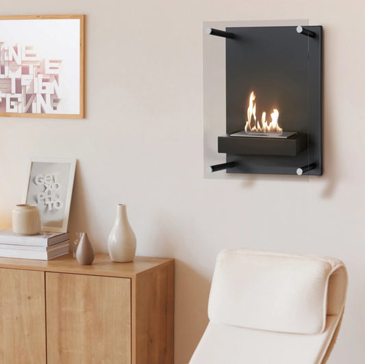 Bioșemineu GLASS Negru – aplicat pe perete