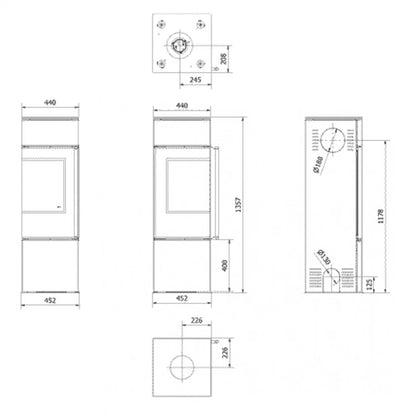 Soba otel Ren S 7kW - sticla stanga