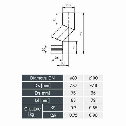 Deviere tip S tubulatura premium fi 80 / S80