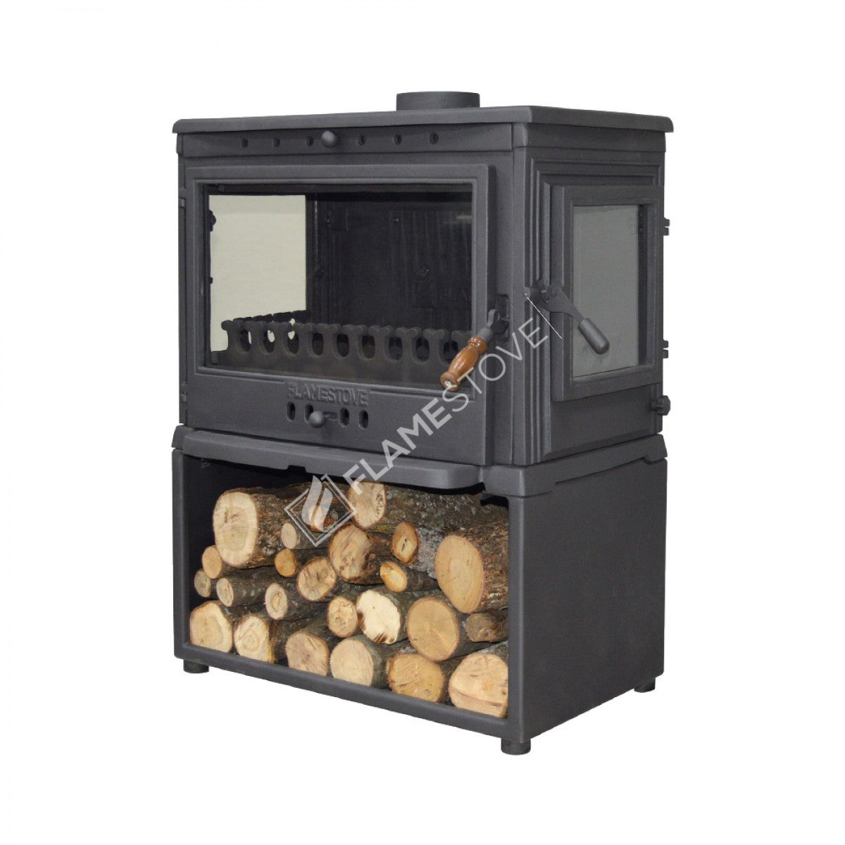 Soba Lux Tbsp Retro Style FS-042YKST - 10 kW, Döküm, Schott Robax Cam, Yüksek Verimli Odun ve Kömür Sobası