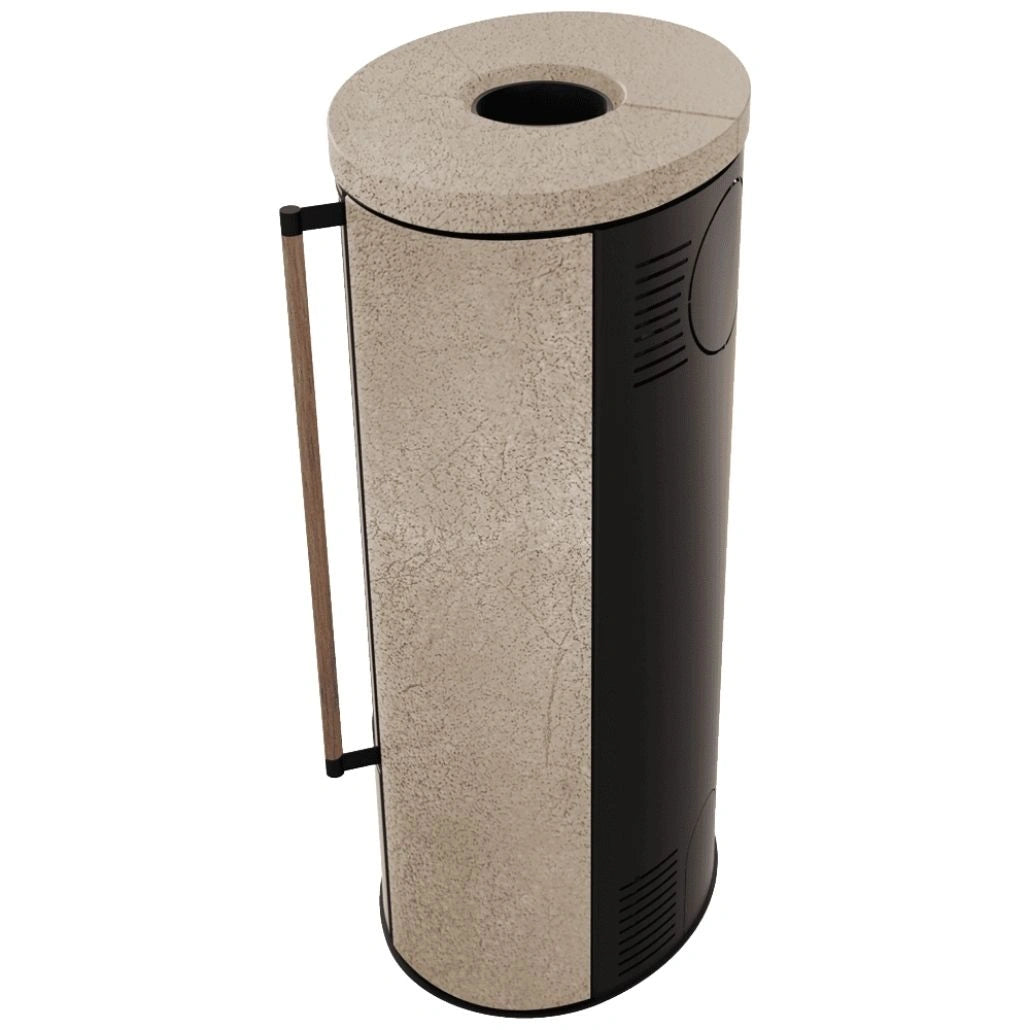 Soba Erik 5.5kW ceramica Gold Satin - maner lemn - samota neagra