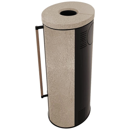 Soba Erik 5.5kW ceramica Gold Satin - maner lemn - samota neagra