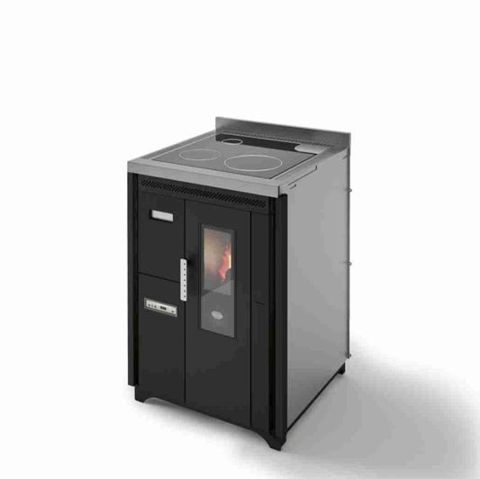 SOBA DE GATIT PE PELETI NINA 7.5KW - NEGRU - INCASTRABILA