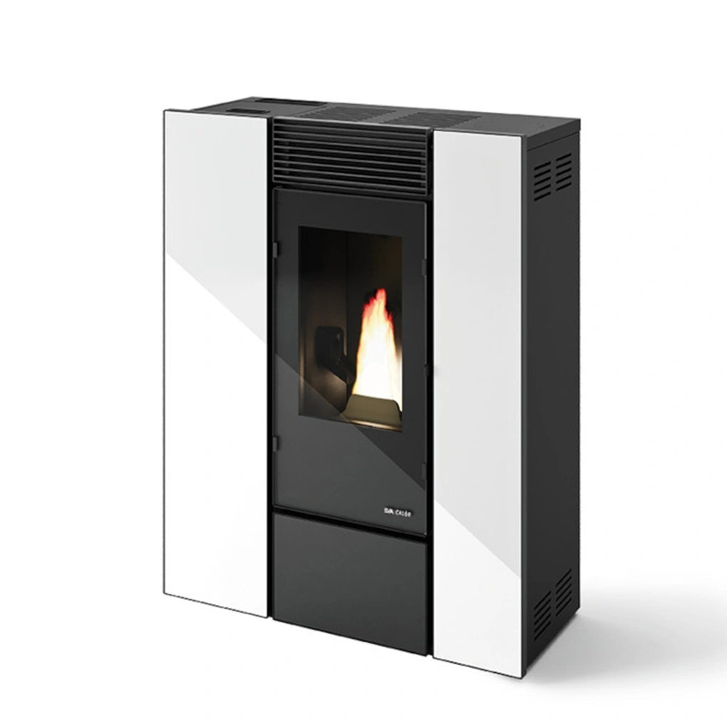SOBA PELETI 4.4-11 KW - DENISE SLIM ALB - 2 Ventilatoare