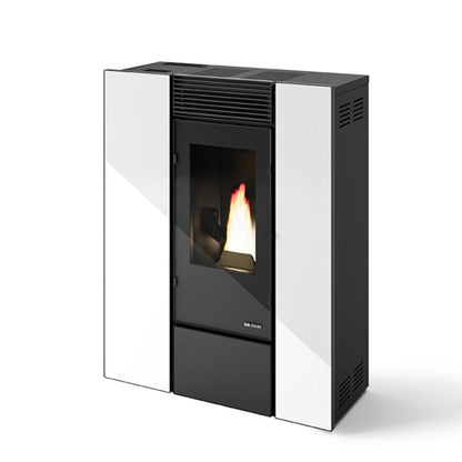 SOBA PELETI 4.4-11 KW - DENISE SLIM ALB - 2 Ventilatoare