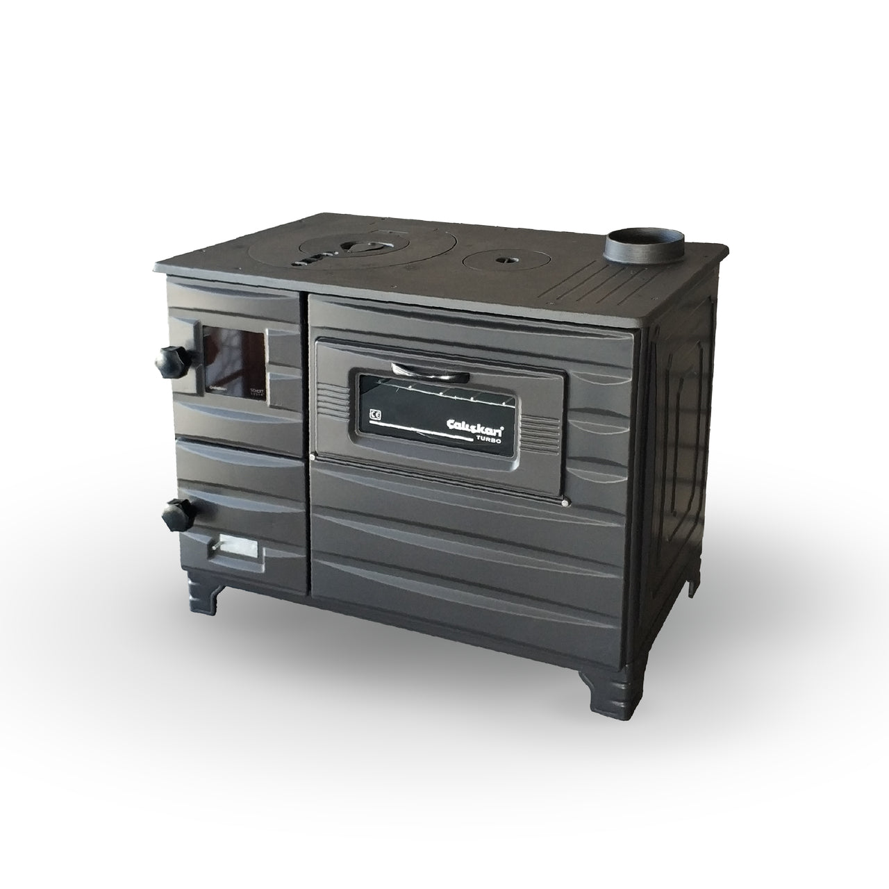 Șemineu de Lux 212, Negru Mat, cu Cărămidă, 6.330 kW