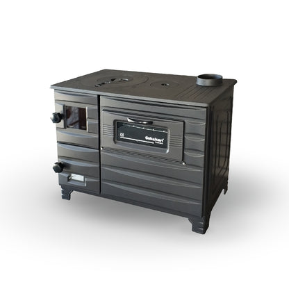 Șemineu de Lux 212, Negru Mat, cu Cărămidă, 6.330 kW