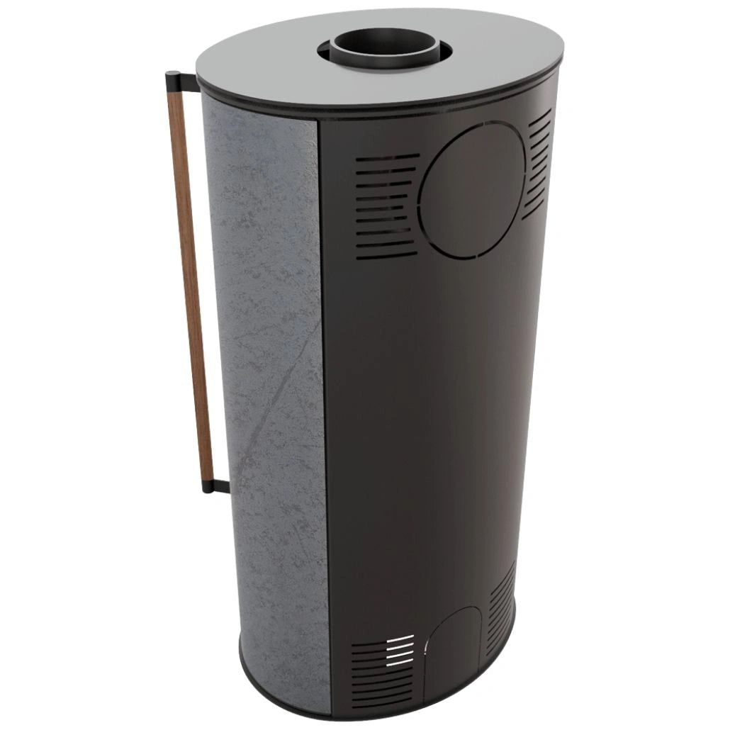 Soba Erik 5.5kW Grey Satin - maner lemn