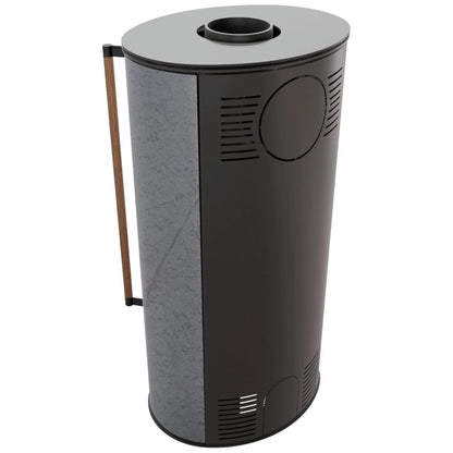 Soba Erik 5.5kW Grey Satin - maner lemn