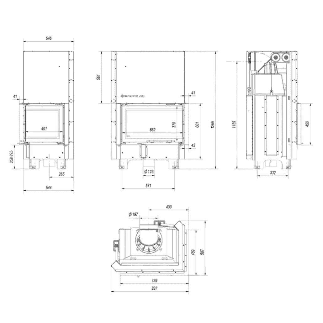 MBM100 STICLA DREAPTA + DESCHIDERE VERTICALA Samota Neagra