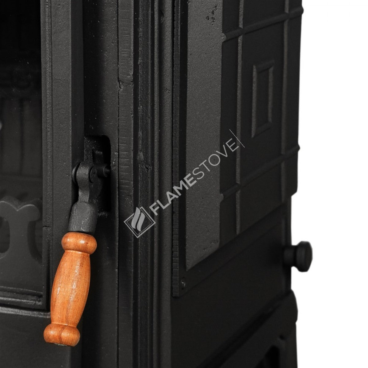 FS-044 Sobă Verticală Clasic Retro cu Cuptor | Eficiență Ridicată pe Lemn și Cărbuni, Sticlă Schott Robax, Termostat Cuptor