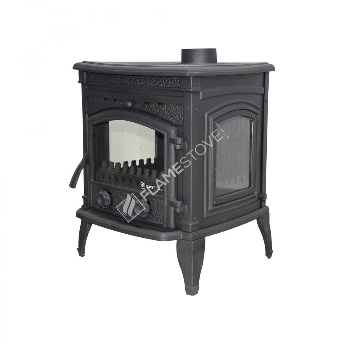 Soba din fontă de înaltă eficiență FS-014 Casting Ultra Sirius FS-14 | Ceramică de sticlă germană | Putere termică 9 kW | Ieșire coș de fum 130 mm