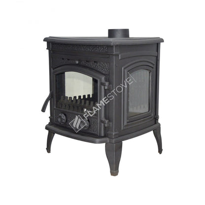 Soba din fontă de înaltă eficiență FS-014 Casting Ultra Sirius FS-14 | Ceramică de sticlă germană | Putere termică 9 kW | Ieșire coș de fum 130 mm