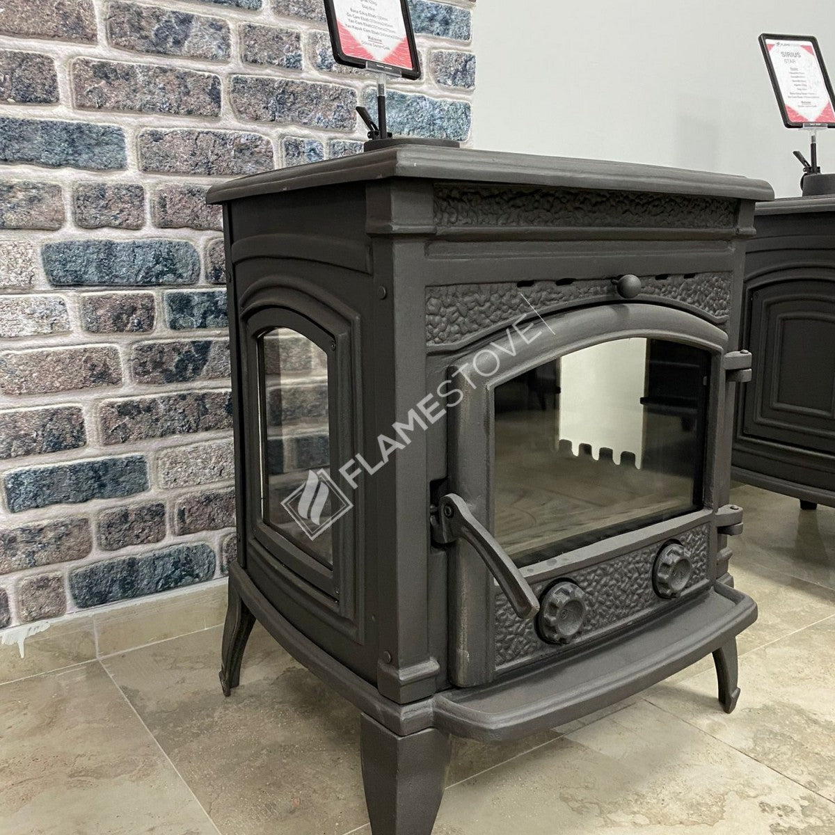 Sirius FS-015YK - Soba de Fontă Ultra 4 Fețe, 9 kW, Sticlă Schott Robax, Eco Design